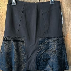 Etcetera black pencil skirt with faux fur